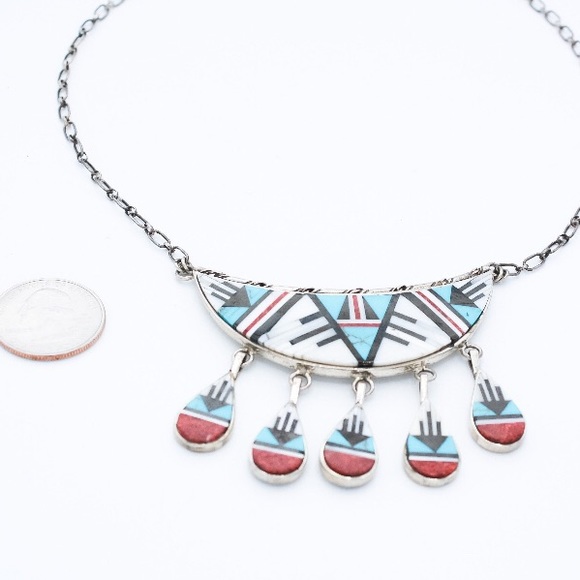 HP 8/22 π Zuni Inlay Adjustable Choker OP0124 - Picture 5 of 5